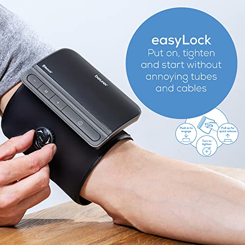 Beurer BM81 Easylock Automatic Upper Arm Blood Pressure Monitor, Fully Electronic Smart Cuff Without Cables, Gentle Striction Plus Fast Measurement, Bluetooth thumb #1