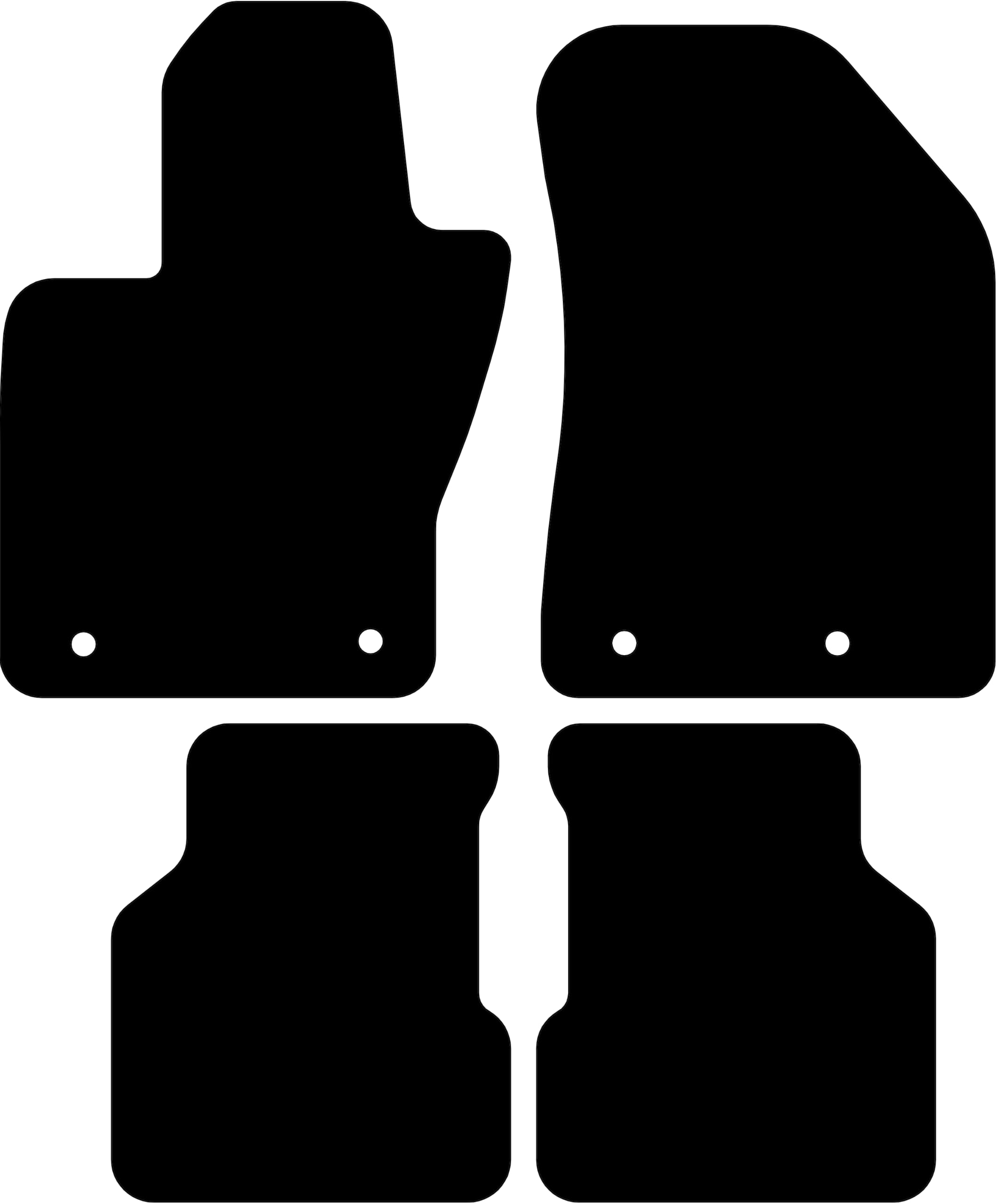 Tappetini per Auto in Gomma adatti per Jeep Compass - 2017-2025 Versione: Compass - Serie: Gomma