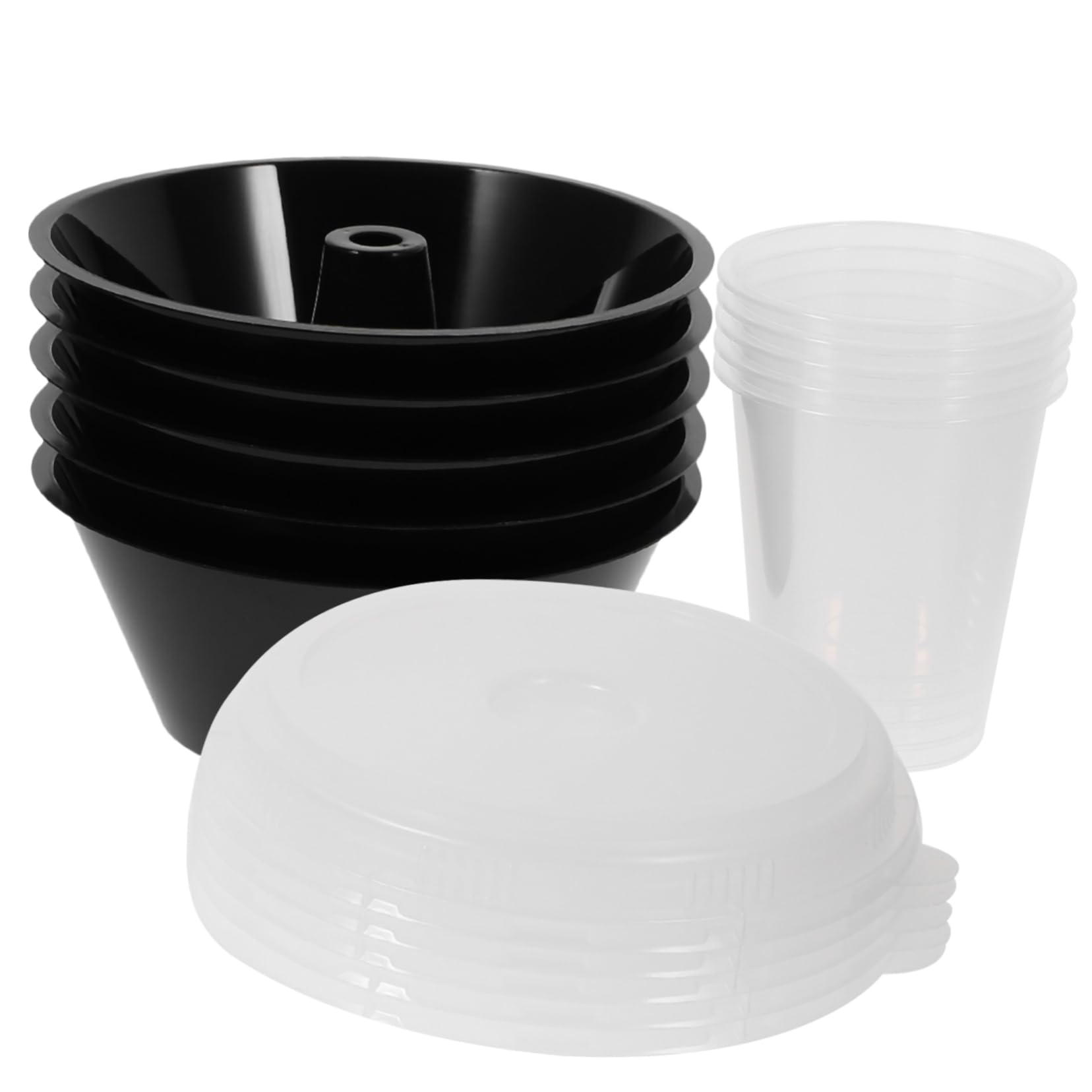 Holibanna 5Sets Portable Snack Bowls Thickened Drink Cups Combined Food Bowls for Snacks Beverages for Parties and Outdoor Use Durable Material Capacity