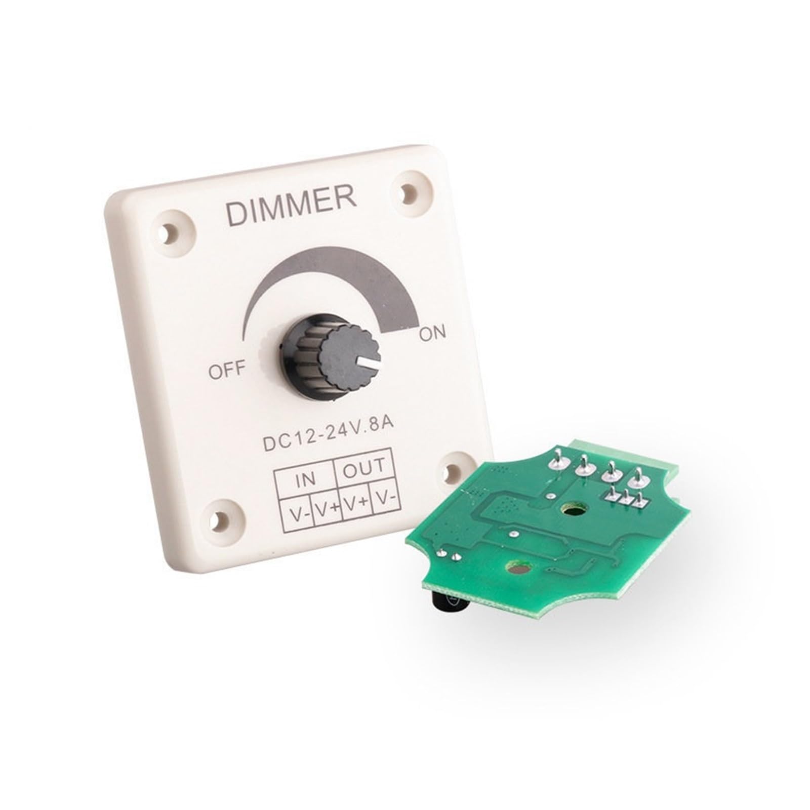 DC 12V-24V 8A LED Dimmer Switch - Adjustable Light Power Supply Controller