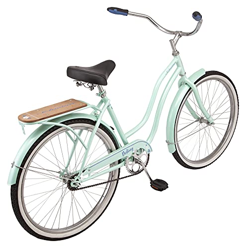 Schwinn Destiny or Baywood Cruiser Bikes, 24-26 Inch Bike for Kids and Adults, Navy Blue, Bright Blue, Sea Foam or Purple, Single Speed, with Basket or Rear Cargo Rack, for Girls, Boys and Adults - Image 3