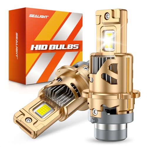 SEALIGHT D4S Bulbs 6500K Cool White 10X Brightness HID Bulbs 0.01S Instant Start 1:1 D4S Original HID Replacement for 66440 42402 42402WX Bulb Pack of 2