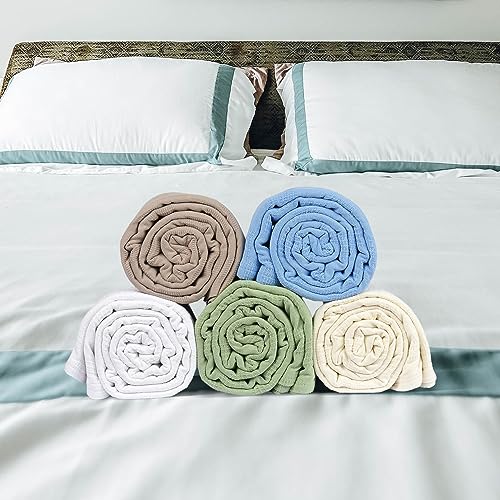 Linteum Textile Supply LT74100BLKTGREEN Linteum Textile Hospital Thermal Snagless Spread Blanket thumb #4