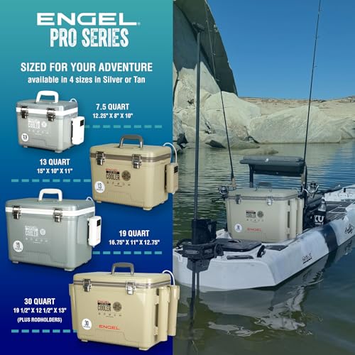 Image of ENGEL Live Bait Cooler PRO for Fishing - Portable Minnow and Bait Bucket with Lithium-Ion Rechargeable Aerator