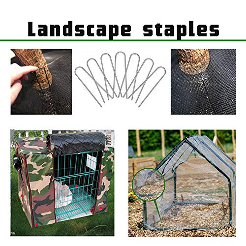 200 Pack 6 Inch Garden Staples Landscape Spikes Anchoring Pin Galvanized Steel Weed Barrier Fabric Ground Cover - Thumbnail 5