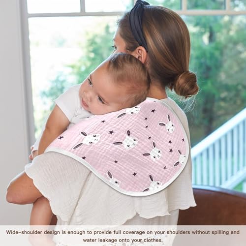 vvfelixl Baby Burp Cloths Cute Rabbit Face Baby Newborn Cotton Burping Cloths Set Babys Washcloths 4 Pack4