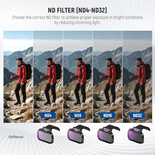 Image of NEEWER ND Filter Set Compatible with DJI Mini 4K /2 SE /SE /2 /Mavic Mini (4 Pack) ND4 + ND8 + ND16 + ND32 Snap On Multicoated HD Optical Glass Neutral Density Drone Camera Lens Filter Accessories, FL-B39