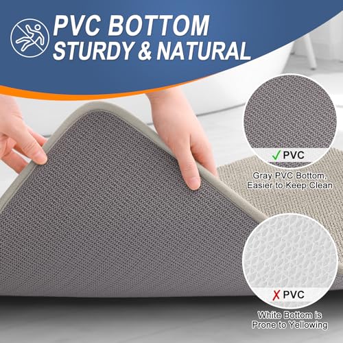 Image of OLANLY Thick Memory Foam Small Bathroom Rugs 24x16, Extra Soft Absorbent Bath Rug, Quick Dry Bath Mats, Non-Slip, Machine Washable Mat for Bathroom, Tub and Shower, Home Decor Accessories, Warm Taupe