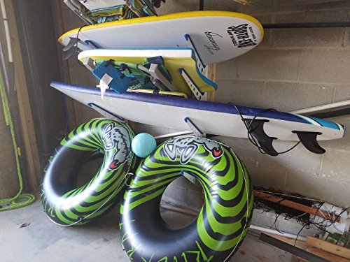 Storeyourboard Beach Chair And Umbrella Wall Storage Rack, Metal Adjustable 4 Level Beach Gear Hanger, Garage And Home Organizer #TOP3