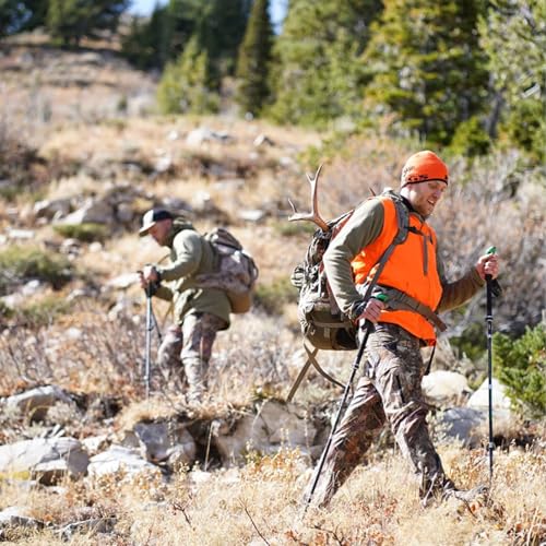 King's Camo Men's Blaze Orange Hunter Full Zip Bright Poly Fleece Vest with 2 Side Hand Pockets & Desert Shadow Accent Collar3