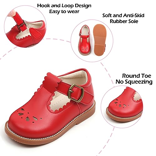 Image of PHIRAMIN Toddler Girl Mary Jane Dress Shoes-Little Girl School Uniform Shoes for Wedding Party
