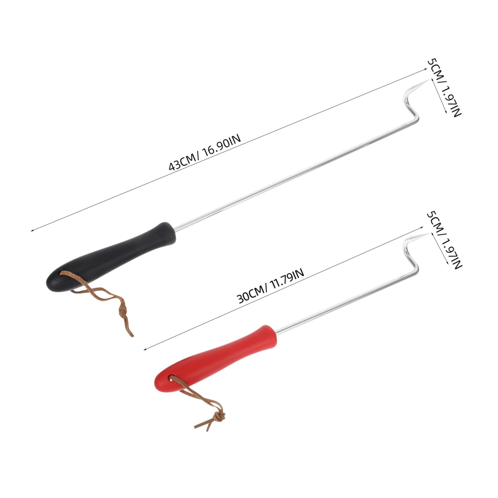ifundom 2pcs Bbq Food Flipper with Heat Resistant Plastic Handle for Grilling Smoking and Cooking Chicken Pork Chops