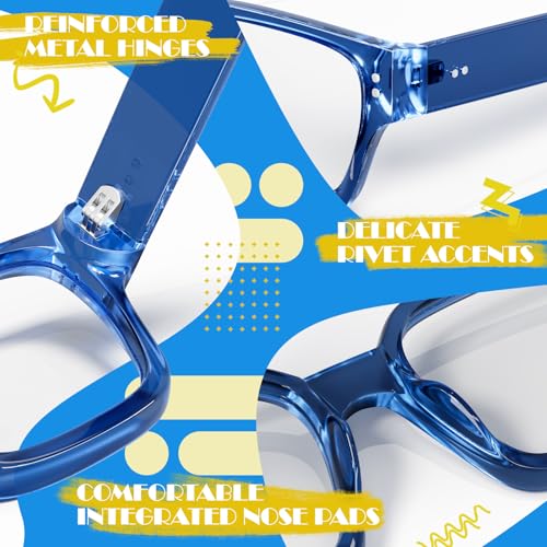 Image of Sunier Oversized Thick Square Fake Clear Lens Glasses Women Men 100% UV400