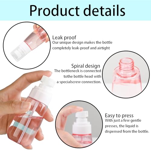 FDRJKN 4pcs small spray bottle, travel spray bottle, mini spray bottle, Refillable Travel Containers Plastic Hair Spray Bottle Sprayer For Perfume Skincare Makeup Lotion (2oz 30ml;2oz 60ml) - Image 4