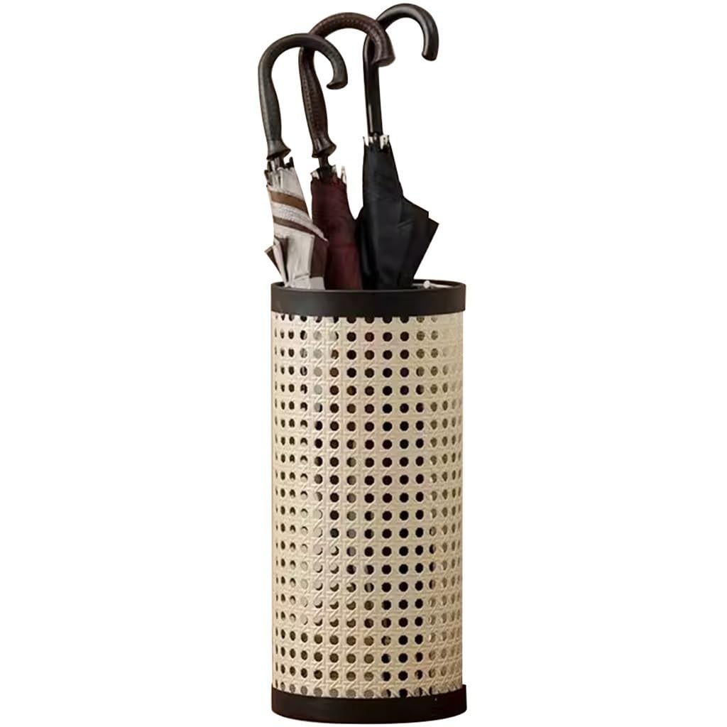 Flyiodfcxv Off-White Umbrella Stand, For Entryway Japanese Style Imitation Rattan Weaving