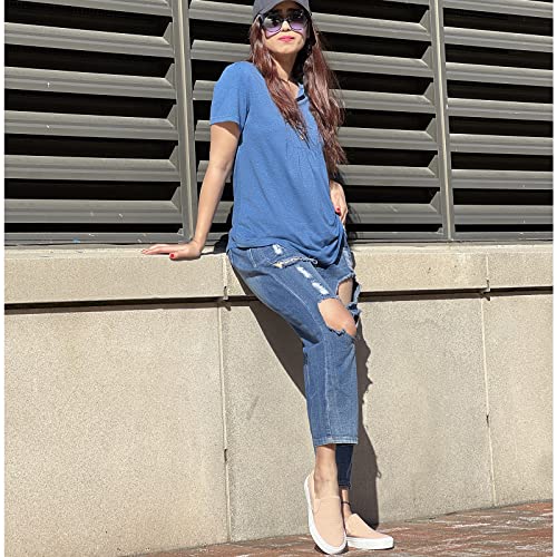 Image of JENN ARDOR Womens Slip On Sneakers Perforated /Quilted Casual Shoes Fashion Walking Flats