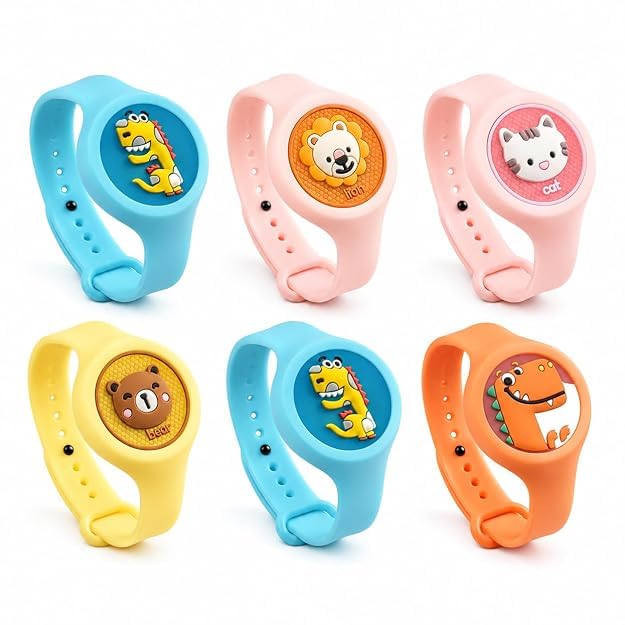 kids mosquito repellent wrist band with led light, adjustable anti-mosquito bracelet for boys & girls, cartoon slap band for outdoor, travel, camping & birthday return gift, pack of 1 i age 3 4 5 6 7 8 9 10 years old