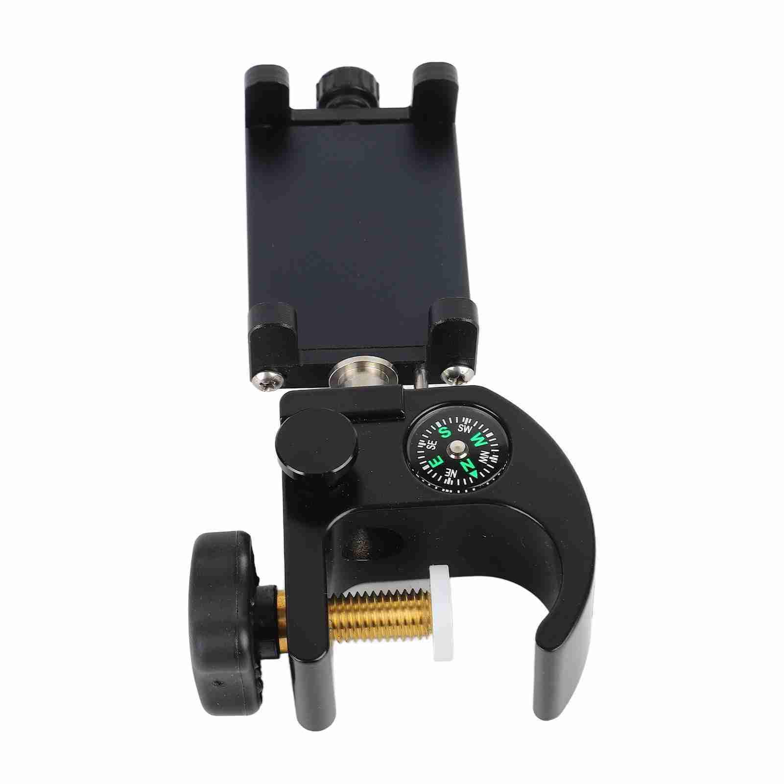 CHICIRIS Abrazadera de poste para colector de datos con brújula y soporte para teléfono, abrazadera universal portátil GPS RTK para topógrafos, aleación de aluminio
