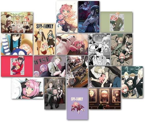 Image of ATEVON Spy x Family Anime Wall Poster Set - Pack of 18 Aesthetic Wall Collage Kit for Room & Home Decor