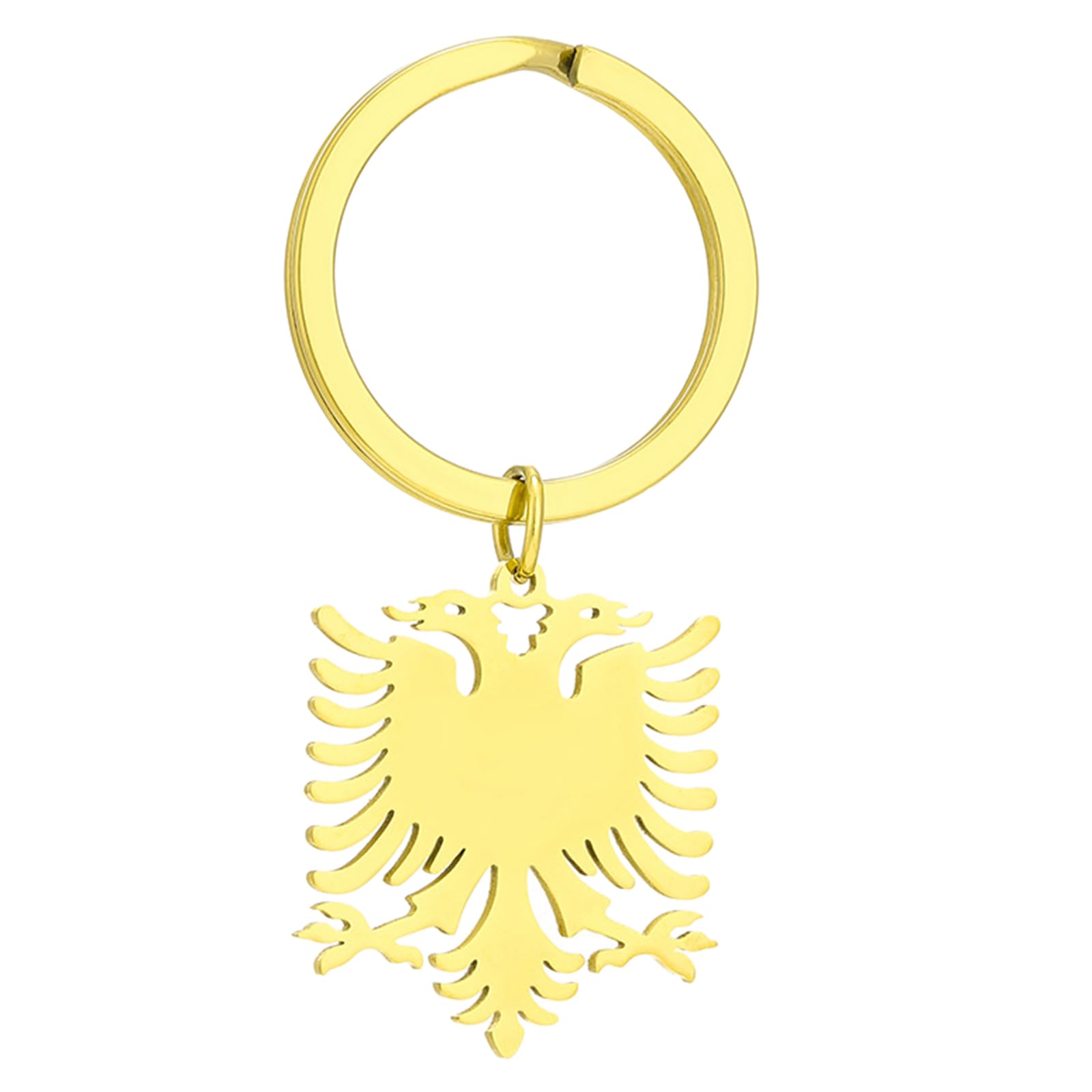 Vsilay Men's Gold Stylish Albanian Eagle Keyring /Silver Color Pendant Keychain Unique Ethnic Style Key Rings Accessory For Wo