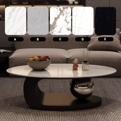 ZCFLWR Mesa de Centro de mármol de Lujo con Soporte de Metal Dorado y encimera...