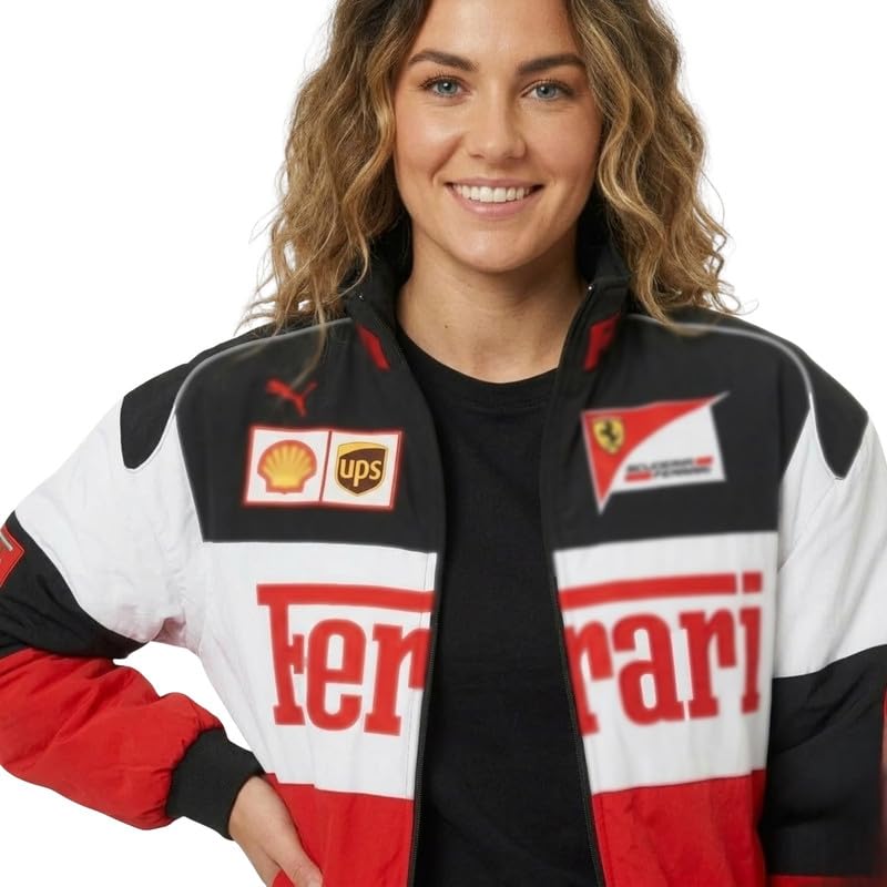 Image of Besick F1 Jacket Full-Zippper Bomber with All Over Patches Outwear For Women