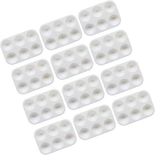 TEHAUX Bandeja de pintura ligera, 20 unidades para pintura, bandeja de pintura, paleta de pintura, rectangular, color blanco, apilable, bandejas de