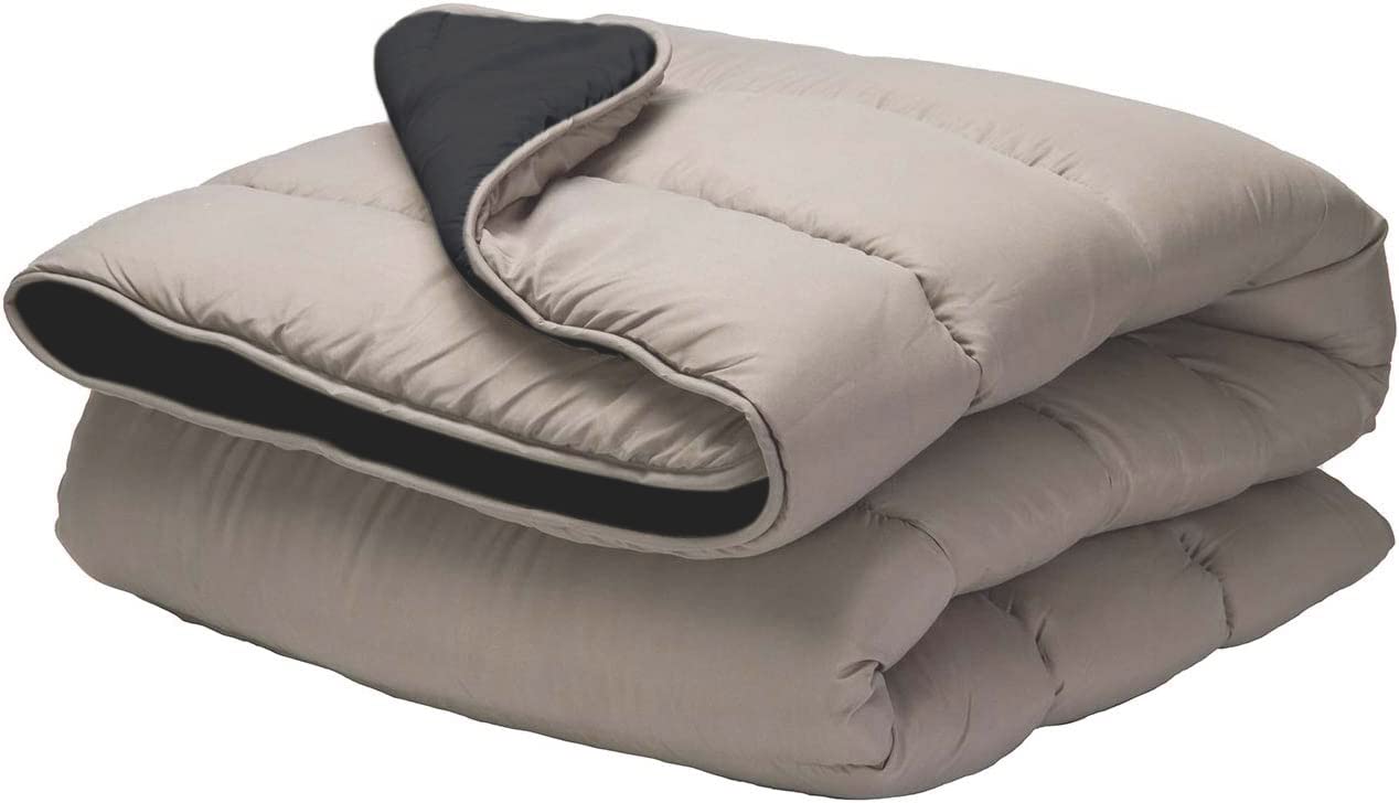 various Colcha Multiuso Bicolor, Fibra 120 gr Colcha Verano Reversible Transpirable Rellno Fibra Hueca siliconada válido para Cama de 200 cm,Tamaño 300 x 270 cm Color Arena y Choco