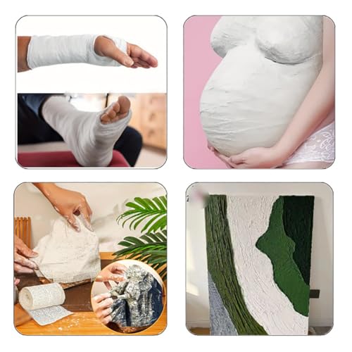 6 Pcs 7.5cm x 2.7m Vendas de yeso de algodón para molde corporal y manualidades miniatura 3