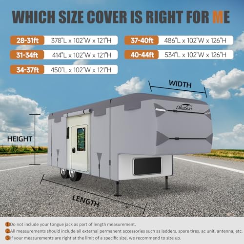5th Wheel RV Cover 34'-37'