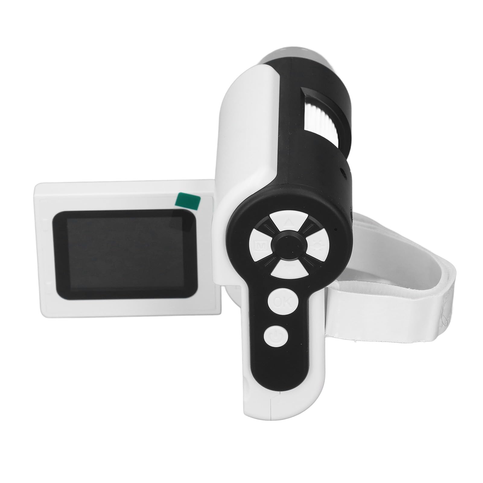 Microscopio tascabile portatile, microscopio studente registrazione video schermo a colori da 2 pollici 6 luci LED per la casa (bianco)