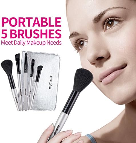 momoup Makeup Brush Set, 5 Piece - Silver