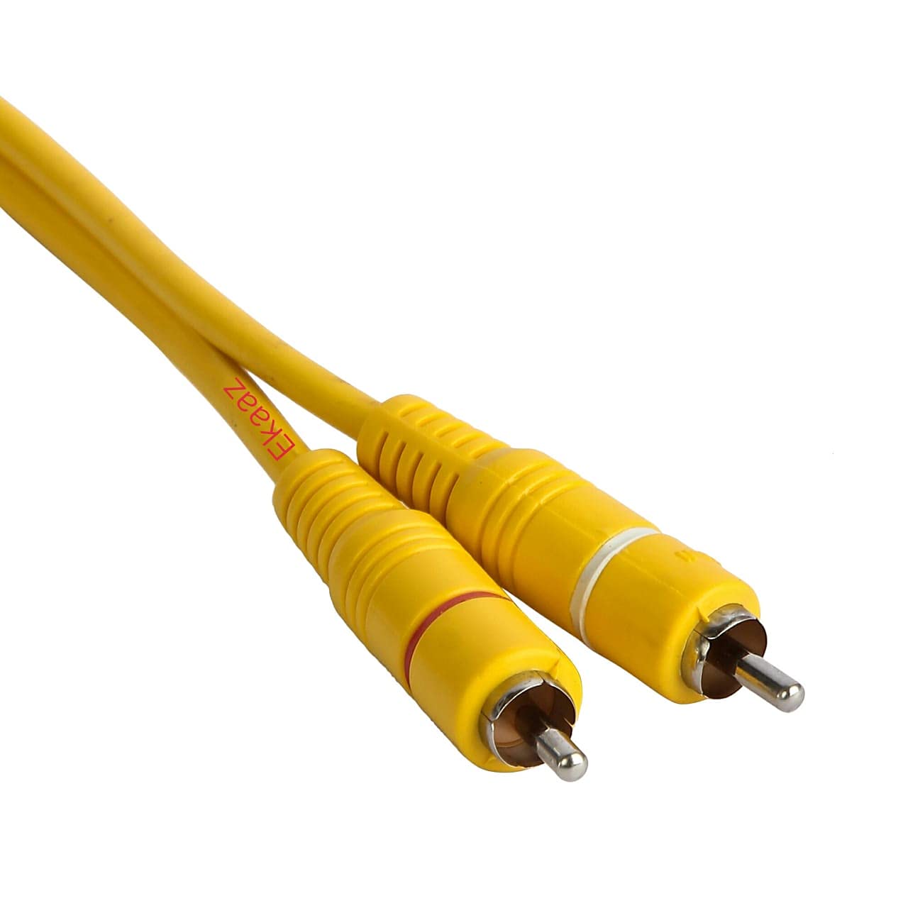 EKAAZ Rca Cable 1 Female To 2 Male Rca Speaker Splitter Dual Shielded Cable Y Splitter Connectors Extension Cord (Yellow) 2 Pics-Pack 1