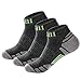 Price comparison product image Cotill Men's Running Socks 3 Pairs Performance Athletic Socks Cushioned Padded Anti Blister Outdoor Sports for Running, Walking, Hiking, Trekking, Cycling (Grey/Green)