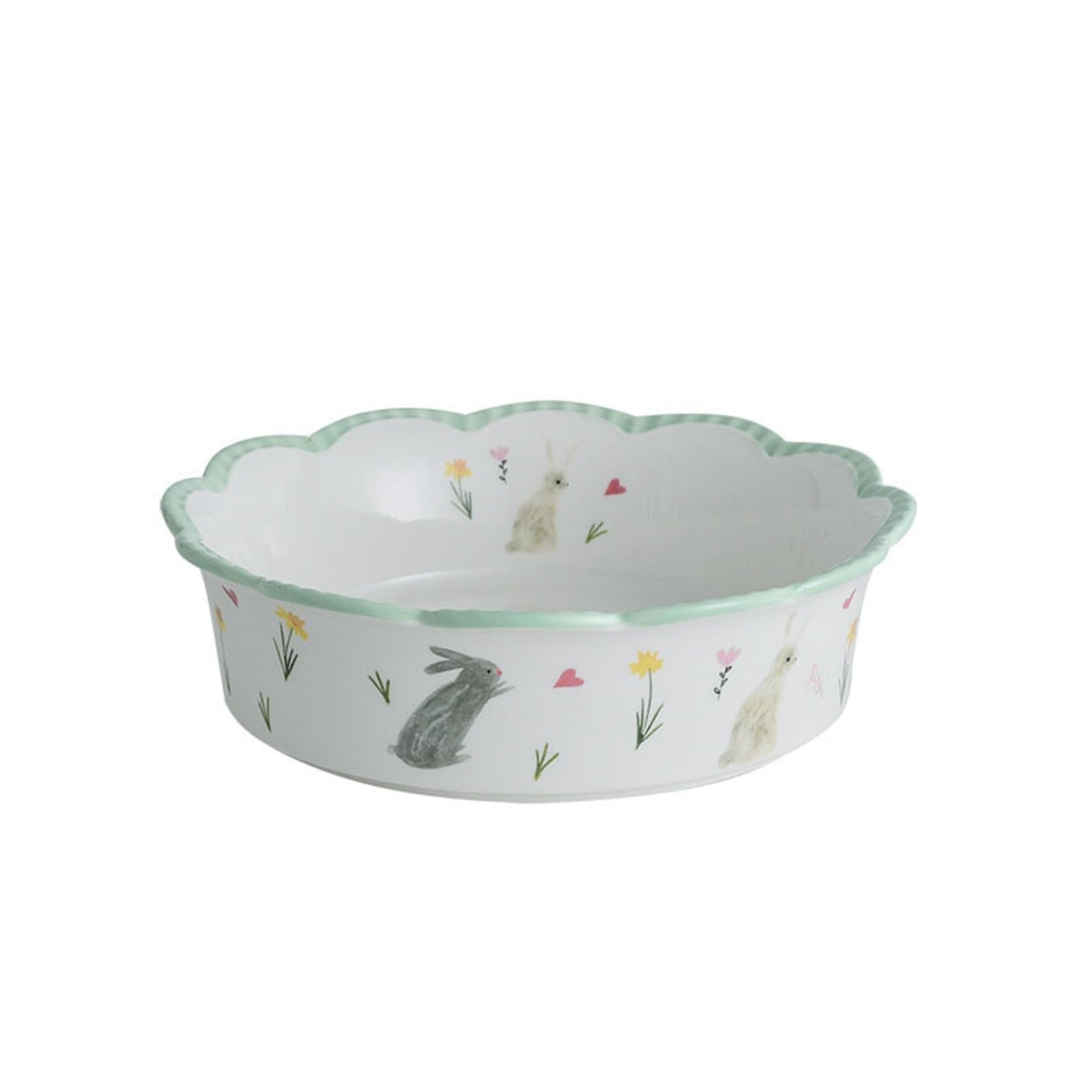 花柄グレーとホワイトのボウル2個セット 花柄グレーとホワイトの