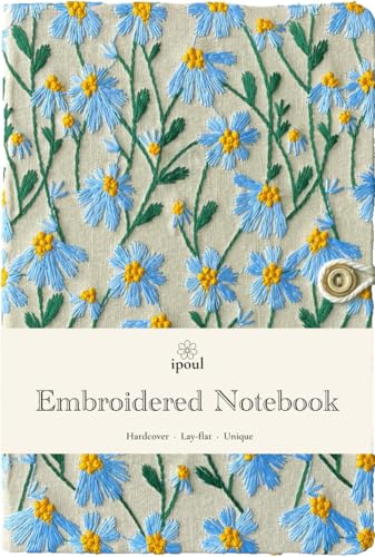 Carnet A5 quadrillé à couverture rigide motif fleurs marguerites