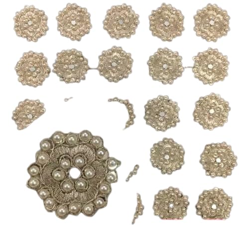 40mm Rose Gold Pearl Round Floral Craft Brooch 25 Pcs-image-14