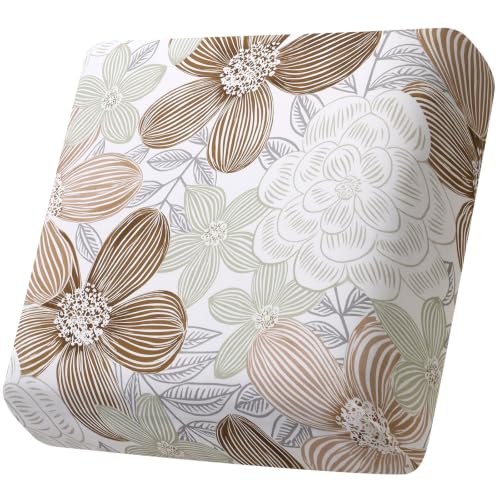Fuloon Sofa Cushion Covers, Stretch Printed Seat Cushion Cover Couch Seat Slipcovers Washable Furniture Protector for Armchair Loveseat Sofa (Floral Khaki-White, 2 PCS)