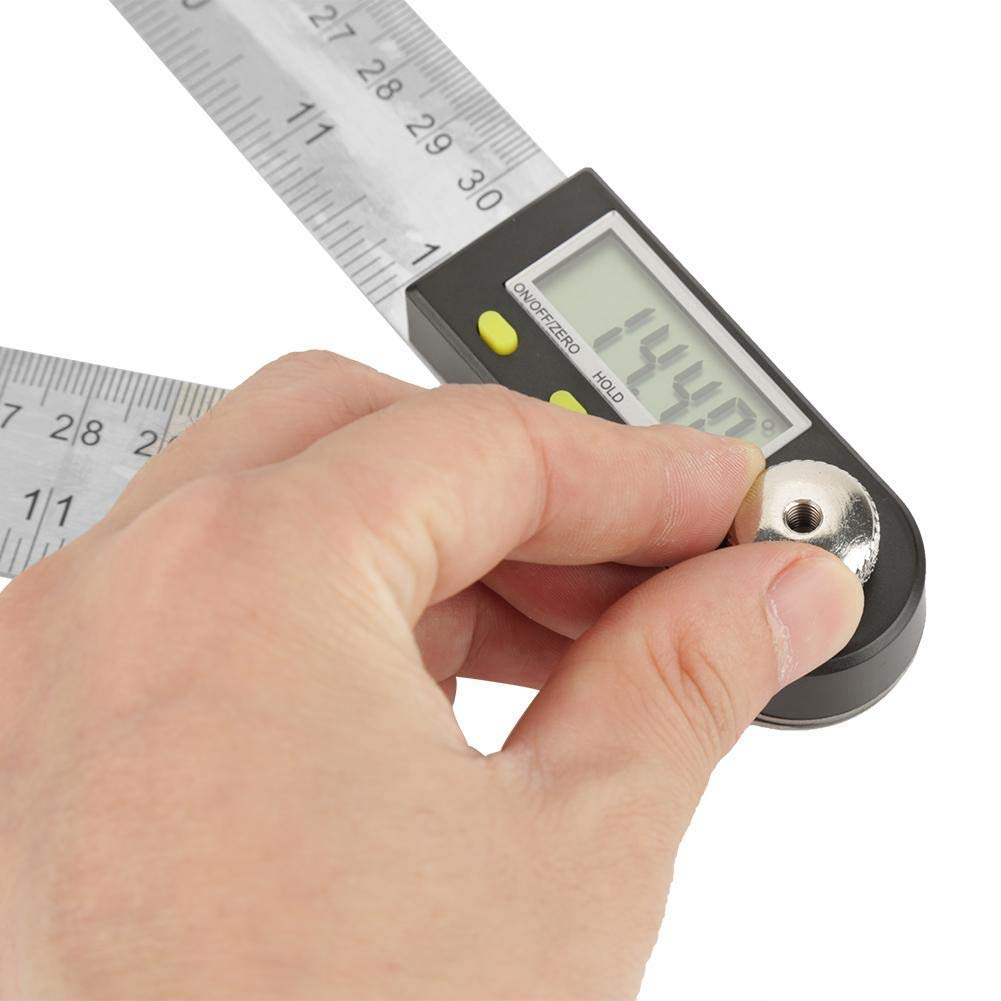 Goniometro Digitale 2 in 1 Angle Finder 0-300mm 360 ° in acciaio inox Goniometro elettronico Goniometro Gauge Righello Display LCD con funzione di blocco