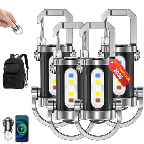 Coliatik Portable Rechargeable Bright Keychain Flashlight with Strong Light Pocket