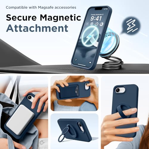 Image of GolbinBox Magnetic for iPhone 17e /16e Case, Silicone Cover, Dark Blue