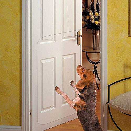 IN HAND Clear Door Scratch Protector, Deluxe Pet Door Scratch Shield Protect Your Doors & Walls, Heavy Duty Flexible Door Guard Cover IN HAND Clear Door Scratch Protector, Deluxe Pet Door Scratch Shield Protect Your Doors & Walls, Heavy Duty Flexible Door Guard Cover