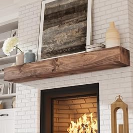 Fireplace Mantel, 72 in Handcrafted Mantel Shelf for Over Fireplace, Wood Mantel with Invisible Heavy Duty Wood Bracket, Floating Mantel Shelf, Brown