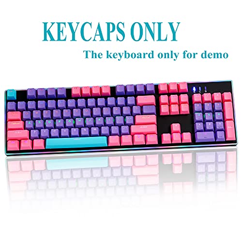 Image of Backlit Keycaps 60 Percent 87 /104 PBT Key Caps Set for 60% Mechanical Gaming Keyboard MX Switches (Violet)