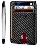 RUNBOX Slim Minimalist Front Pocket RFID Blocking Leather Wallets for Men and Women Card Holder Wallets Gifts for men
