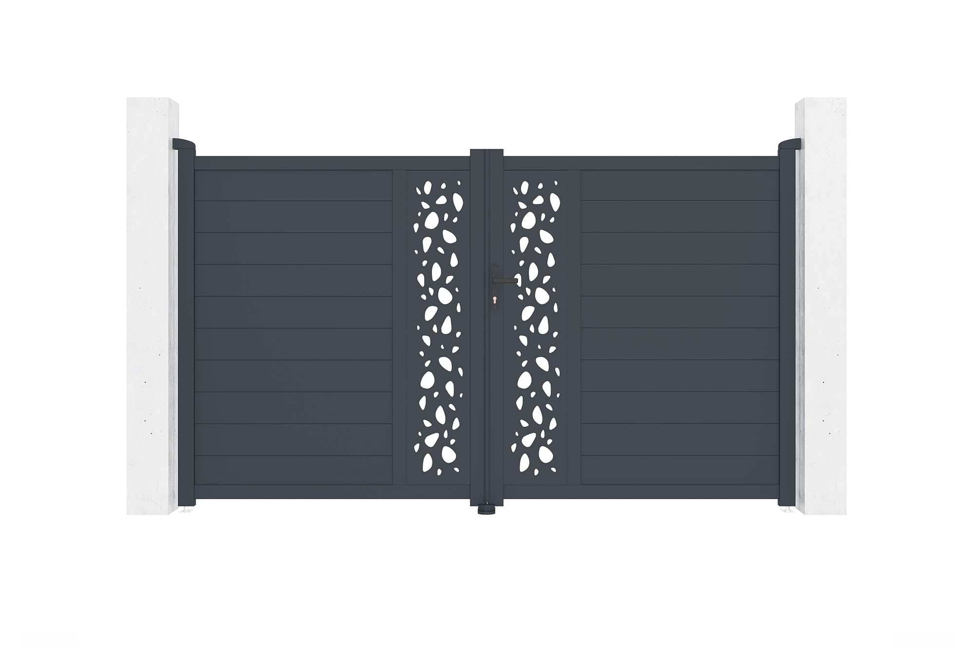 Casanoov Doppelflügeltor aus Aluminium 3m SUNNY H.180cm grau