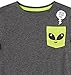 Amazon Essentials Boys' Long-Sleeve T-Shirts - Discontinued Colors, Pack of 5, Aliens Print/Color Block/Text Print, Small