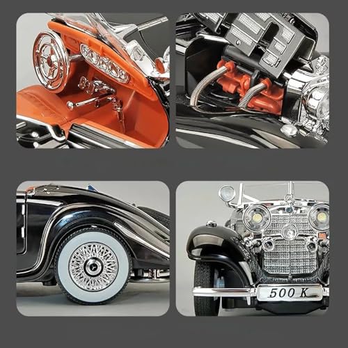 Image of 1:24 Vintage Toy Cars Diecast Metal Car Vintage Model Cars for Kids Light Sound Pull Back Openable Door Toy Car