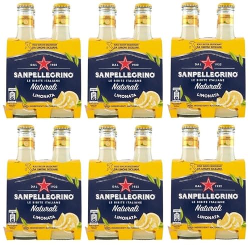 SanPellegrino 24er-Pack San Pellegrino Limonata Naturali Erfrischungsgetränk Limonade mit Italienische Zitronensäfte,Einweg-Glasflasche 20cl