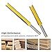 Mesee Set of 2 Pieces Extra Long Straight Router Bit Set, 1/4-Inch Shank Double Flute Straight Grooving Bits Trimming Cutter Woodworking Milling Tools with 2